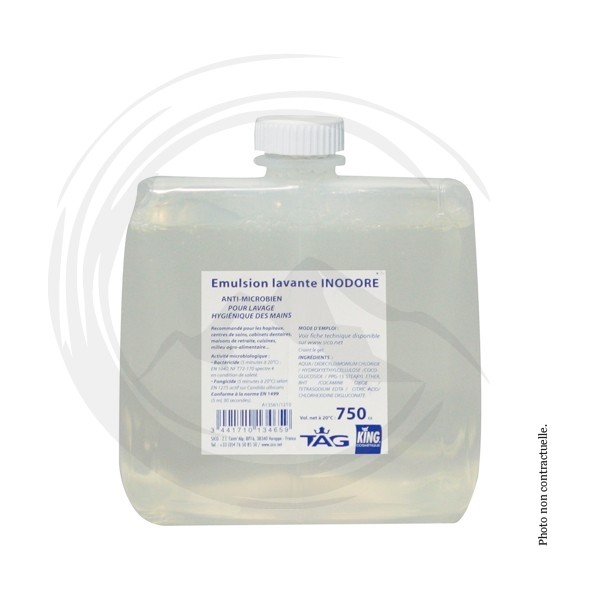 P00416 - Recharge nettoyant mains Gel anti-microbienne inodore 750cc KING