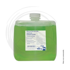 P00292 - Recharge nettoyant mains mousse bactéricide Coton Fleuri 750cc KING
