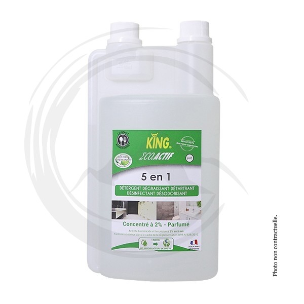P01336 - Eco Actif 5 en 1 Acide lactique Menthe - flacon doseur 2% 1L KING
