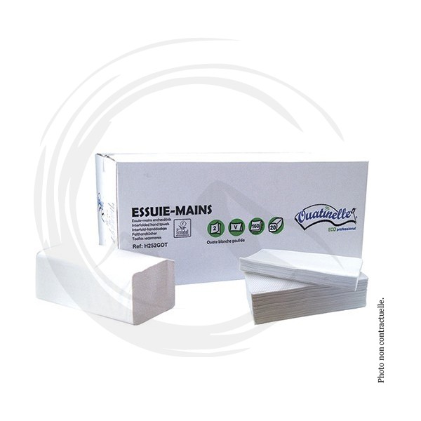 P00833 - Essuie-main enchevétré 2 plis Ecolabel x20