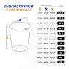 P01516 - Sac poubelle Noir 30L 27µ - 500un