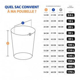 P01531 - Sac poubelle Rouge 130L 40µ - 100un