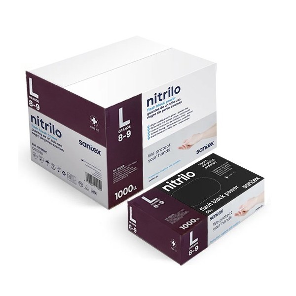 P01623 - Gant Nitrile Noir non poudré 4,5gr GD21N Taille L(8-9)
