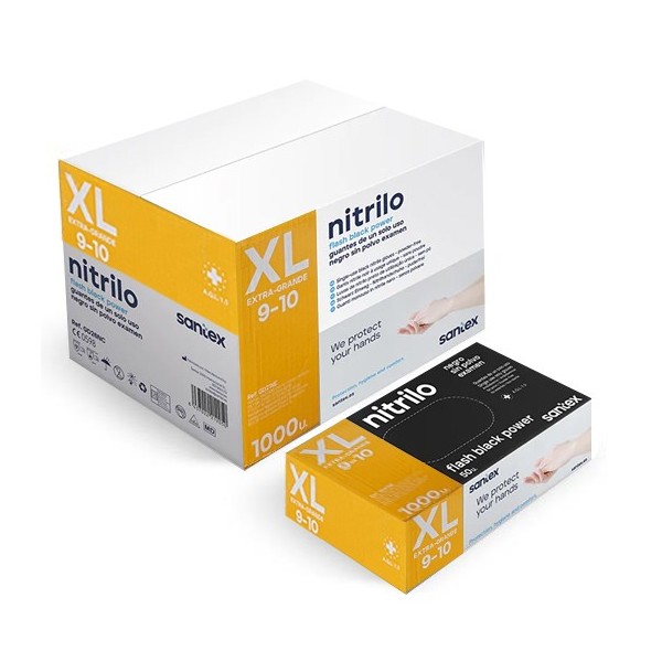 P01624 - Gant Nitrile Noir non poudré 4,5gr GD21N Taille XL(9-10)