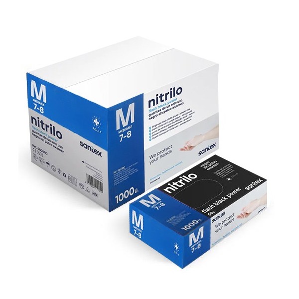P01932 - Gant Nitrile Noir non poudré 6gr GD23Taille M(7-8)