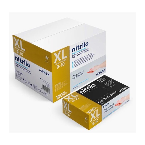 P01934 - Gant Nitrile Noir non poudré 6gr GD23 Taille XL(9-10)