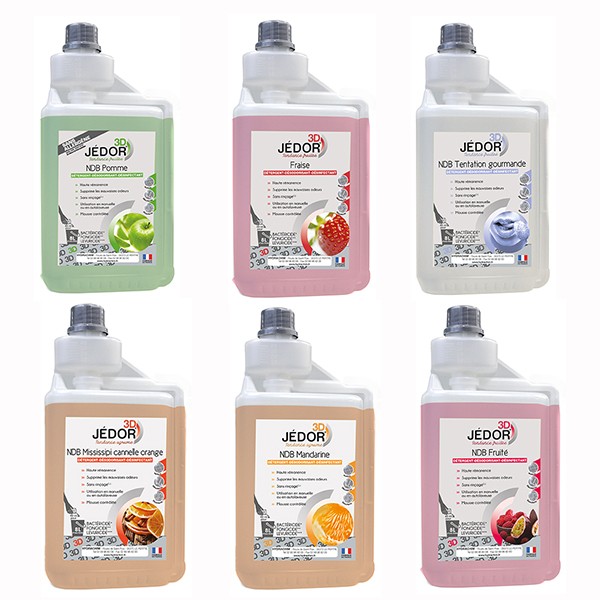 Pack Désinfectant 3D Fruité & Gourmand JEDOR 1Lx6 (Flacons doseurs)