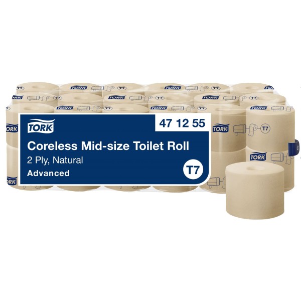 P02126 - Papier toilette Tork T7 Advanced sans mandrin rouleau 2 plis 900F x36