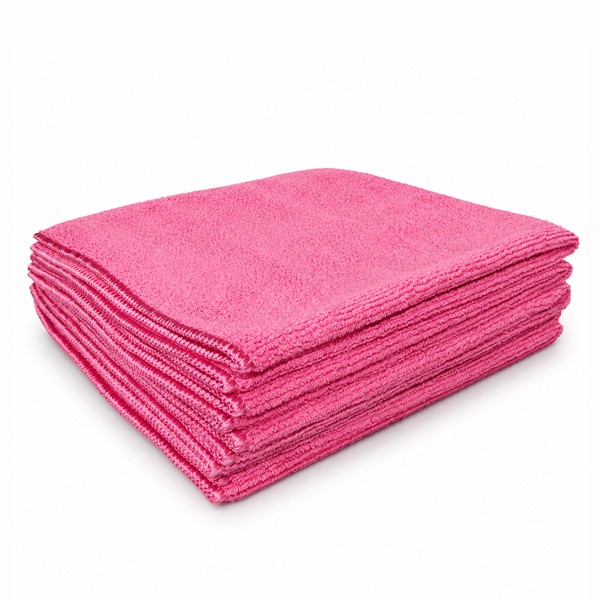 P01541 - Lavette microfibre Rose 38x38cm 250gr/m² x5
